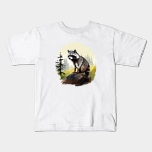 Cute Raccoon Lovers Kids T-Shirt